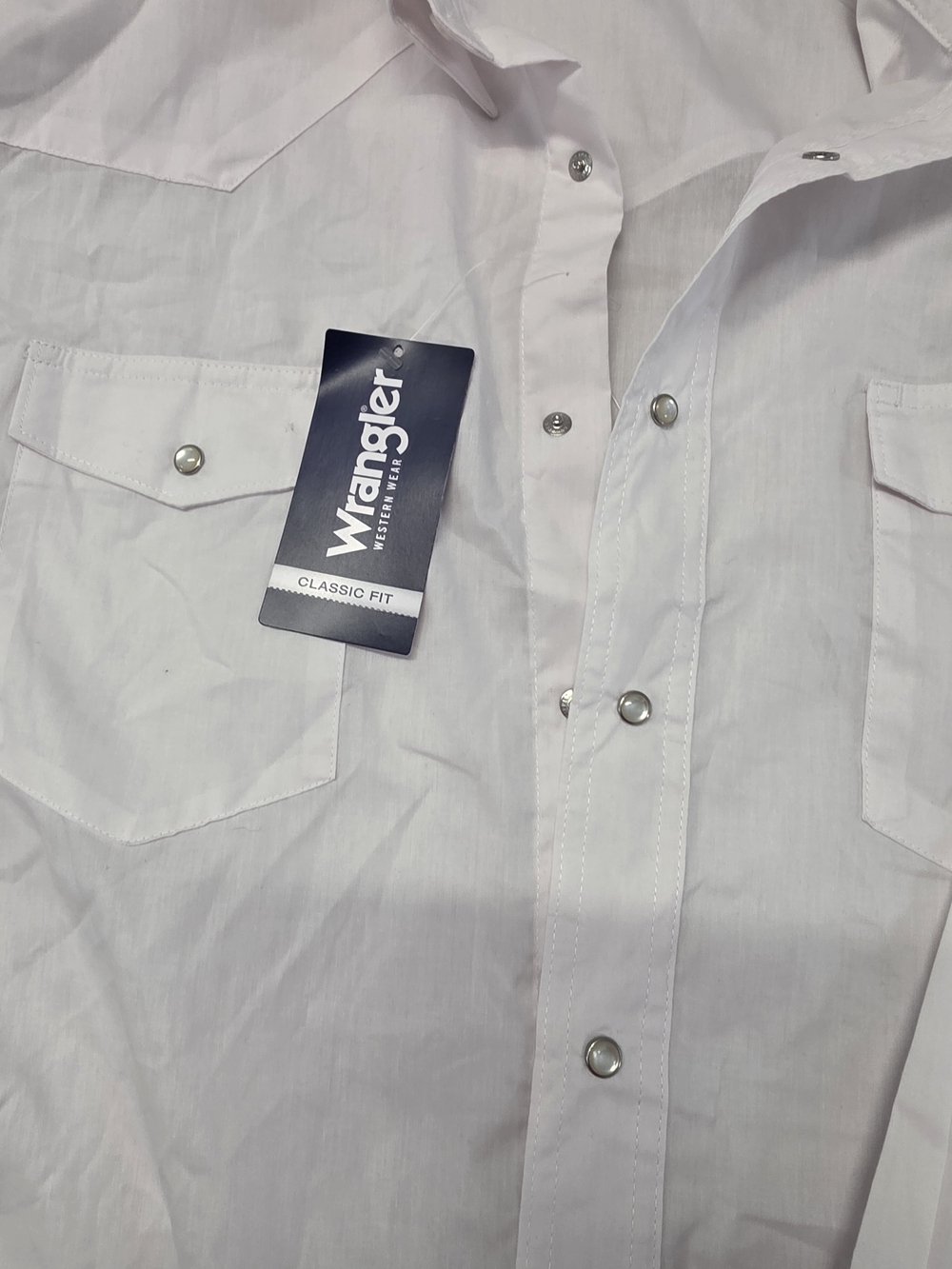 Wrangler White Classic Fit Pearl Snap Shirt Men's Size Large NWT - Picture 3 of 7